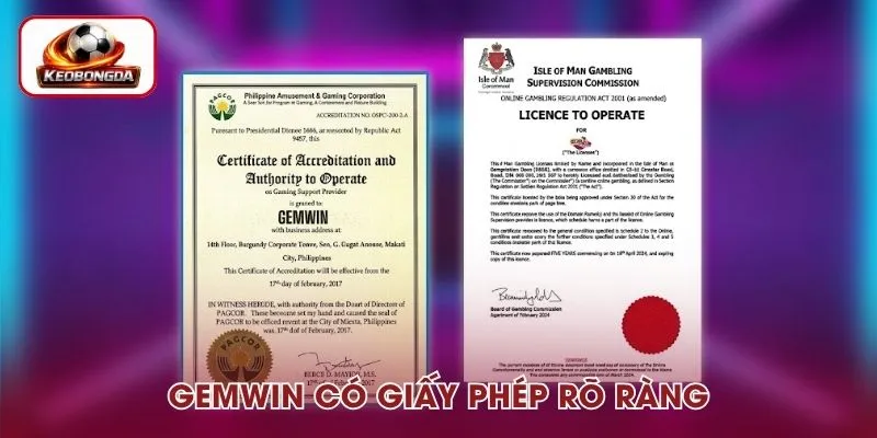 Gemwin ra đời từ năm 2018, có giấy phép hoạt động hợp pháp
