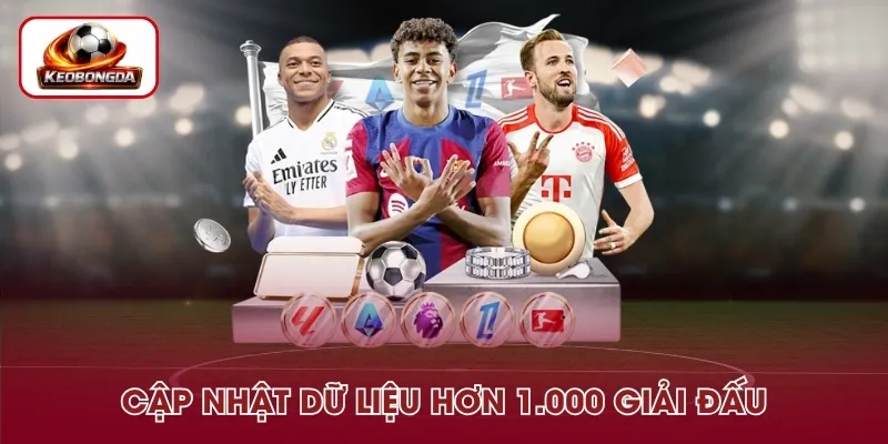 Kèo Bóng Đá cập nhật hơn 1.000 giải đấu
