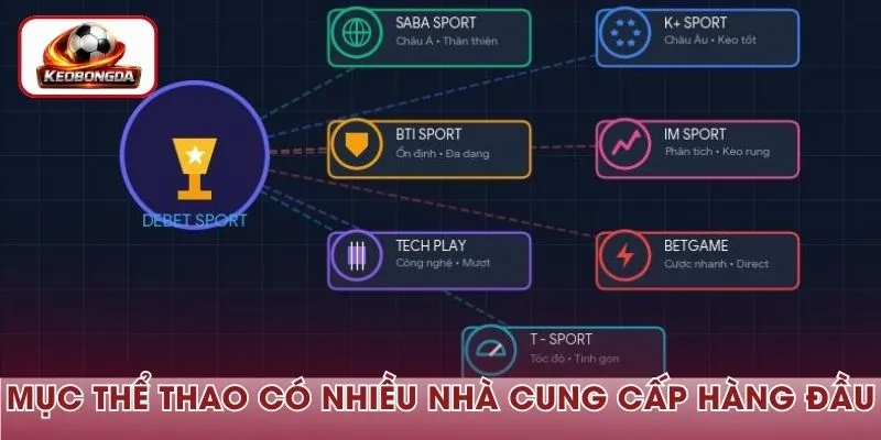 Mục thể thao tại nhà cái có nhiều nhà cung cấp hàng đầu thế giới