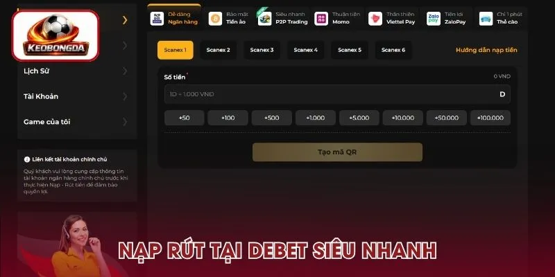 Nhà cái có chế độ nạp rút nhanh chóng cũng là điểm cộng đáng kể