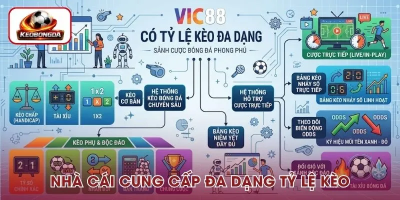 Nhà cái cung cấp đa dạng tỷ lệ kèo