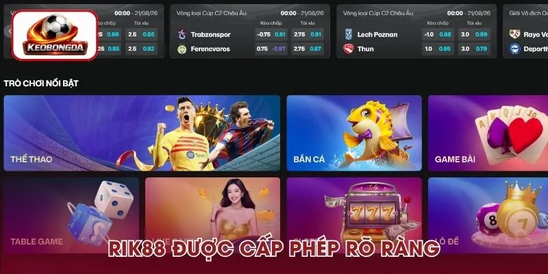 Rik88 được cấp phép rõ ràng, hoạt động hợp pháp
