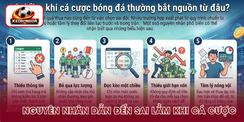 Những yếu tố gây ra sai lầm khi cá cược bóng đá