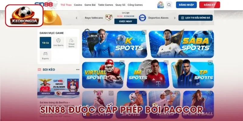 Sin88 hoạt động hợp pháp, cấp phép bởi Pagcor