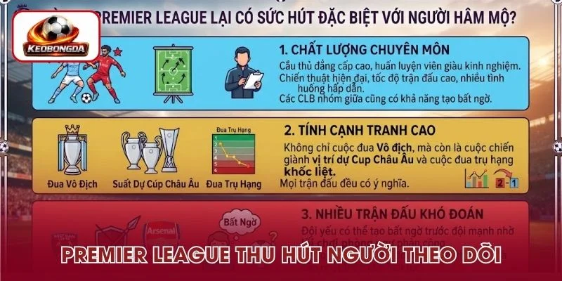 Yếu tố giúp Premier League thu hút người theo dõi