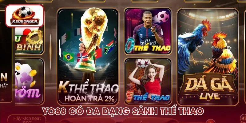 Yo 88 có đa dạng các sảnh cược thể thao